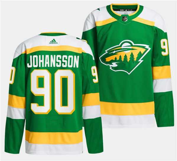 Men%27s Minnesota Wild #90 Marcus Johansson Green 2023-24 Stitched Jersey Dzhi